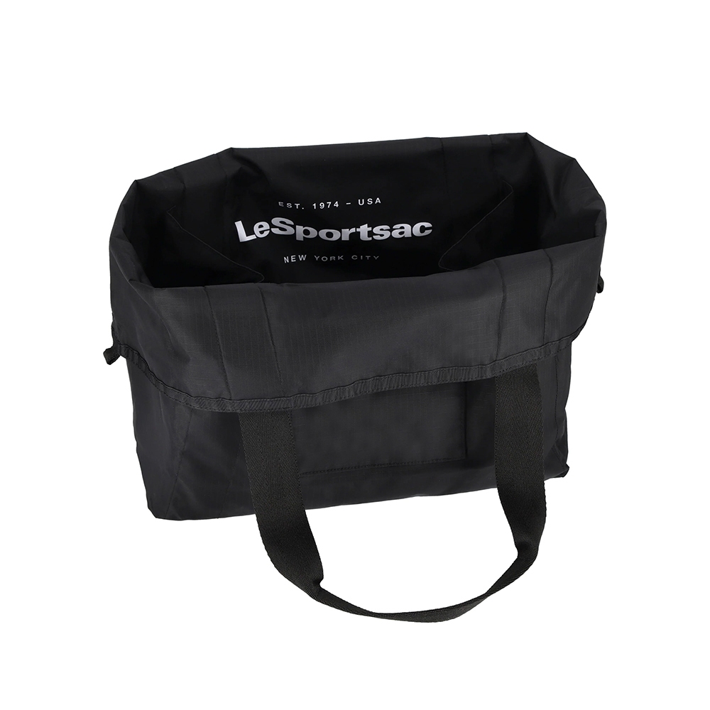|快速出貨|Lesportsac LG REVERSIBLE PKT TOTE 大型雙面托特包 送禮-LOGO 永恆黑, , large