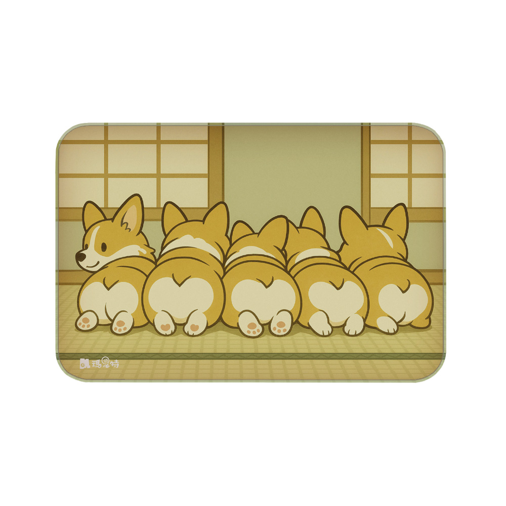 【Monster】 Soft Diatomaceous Earth Absorbent Mat &ndash; Cute Dog Series (60x40cm) &ndash; Corgi Butt