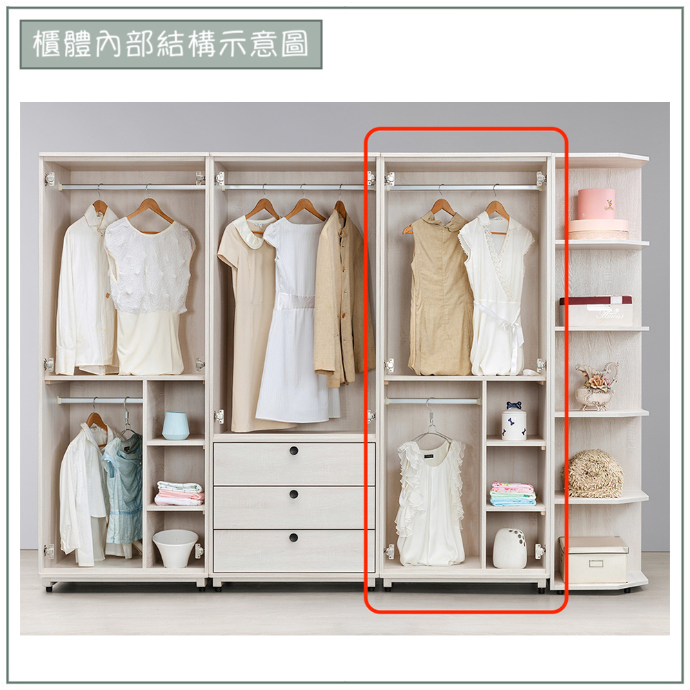 【唯熙傢俱】伊格鋼刷白2.5尺衣櫃, , large