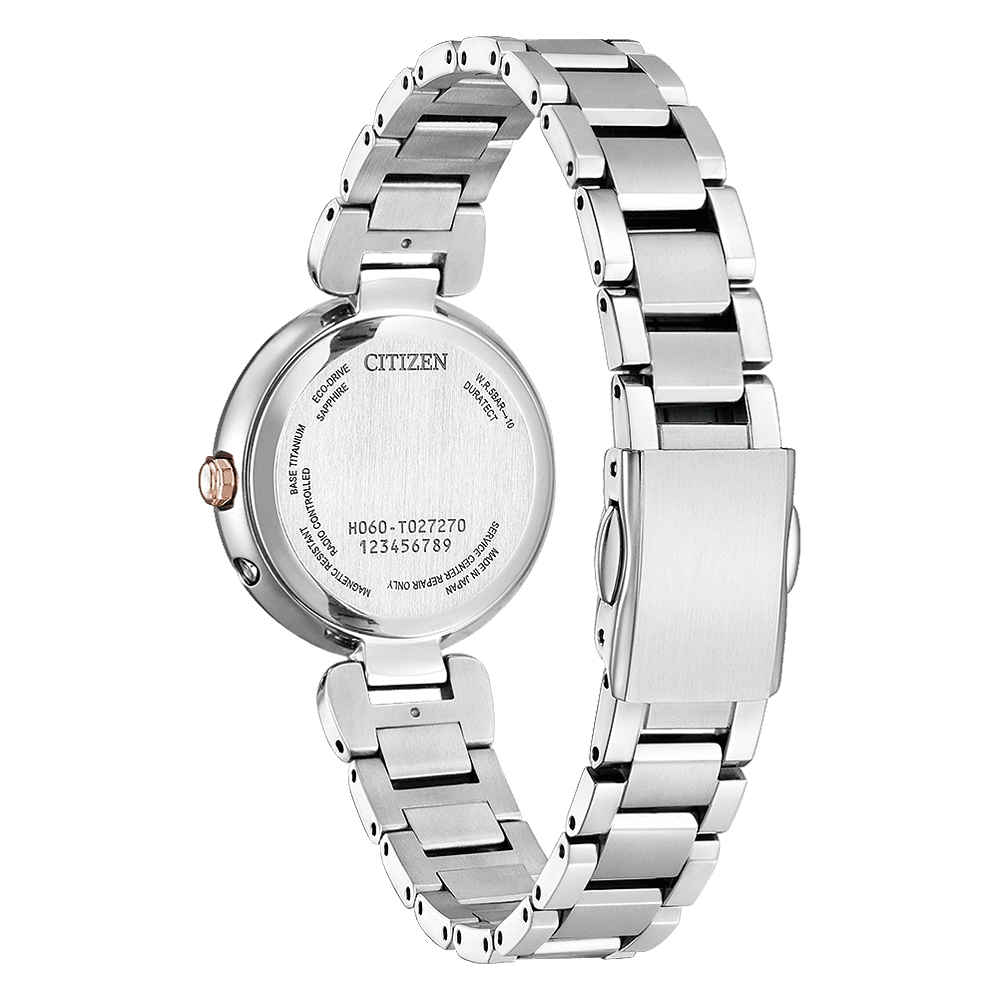 CITIZEN 星辰 XC 心蕊 輕奢限定版 鈦金屬 光動能電波女錶-29mm ES9466-65W, , large
