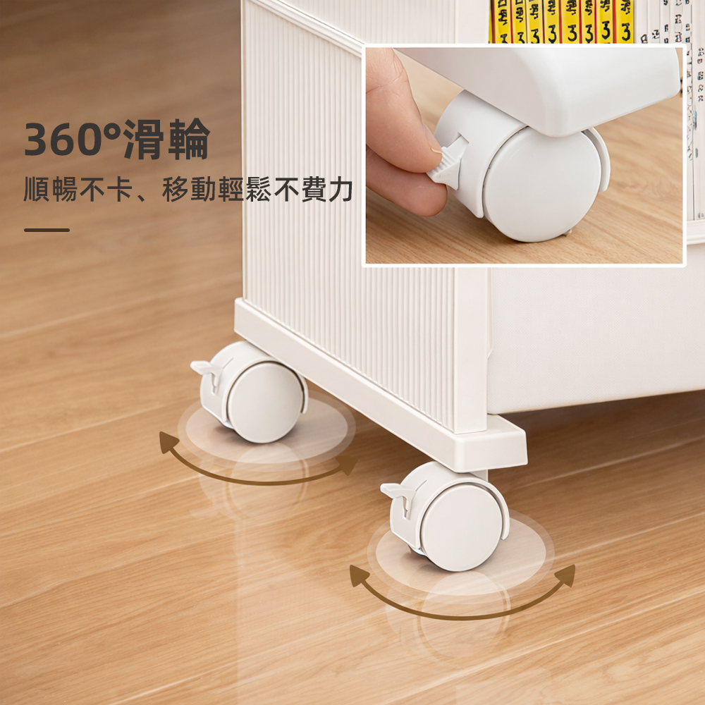 【上手家居】雙層帶輪收納箱 白色(玩具收納箱/附輪收納箱/塑膠收納箱/滑輪收納箱), , large