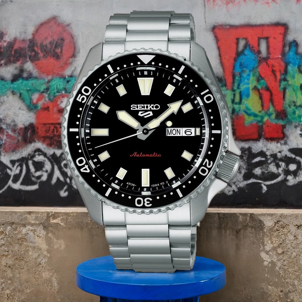 |預售|SEIKO 精工 5 Sports SKX 經典復刻機械錶-銀X黑 SRPL85K1/4R36-17K0D, , large