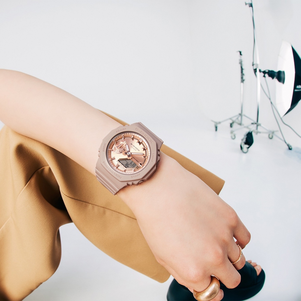 CASIO 卡西歐 G-SHOCK ITZY有娜配戴款 煙燻粉色 粉紅金八角手錶  GMA-S2100MD-4A, , large