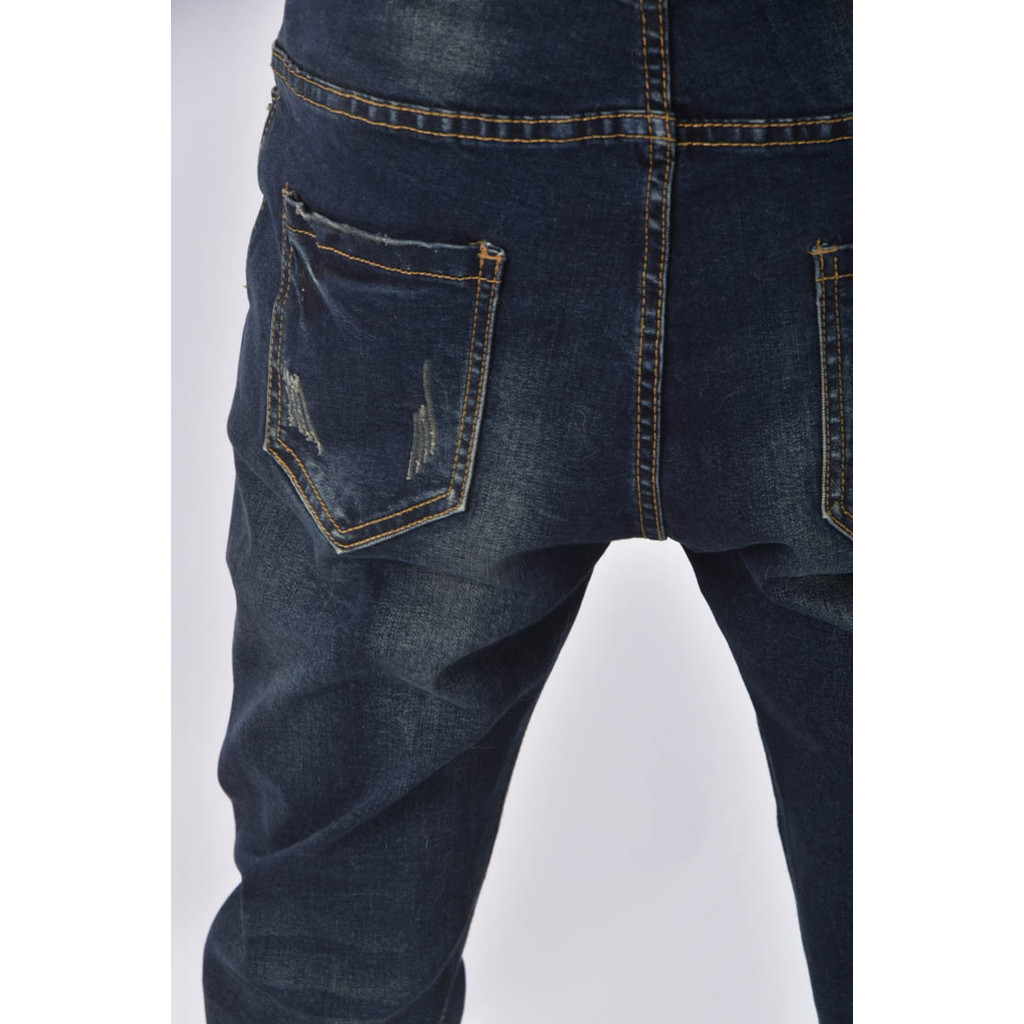 (L) 高腰丹寧牛仔棉質純棉復古藍色長褲二手衣, , large