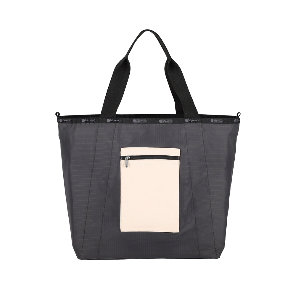 |快速出貨|Lesportsac Large Reversible Pocket Tote 中型雙面托特包 送禮-米白, , large
