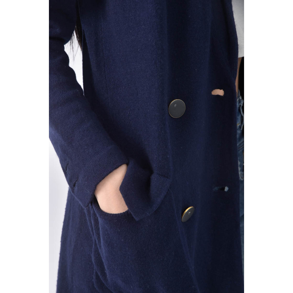(L) philliplim純喀什米爾藍色外套二手衣, , large