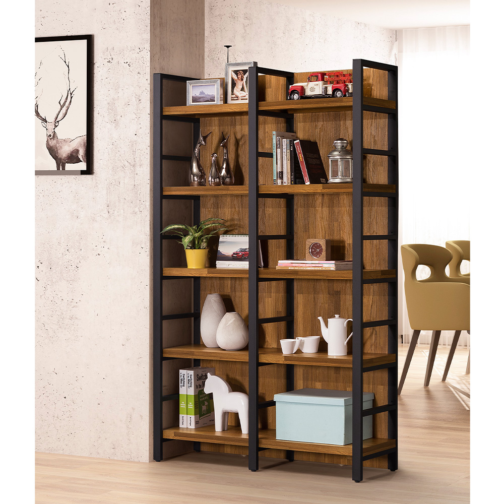 【唯熙傢俱】安迪工業風柚木色屏風架, , large