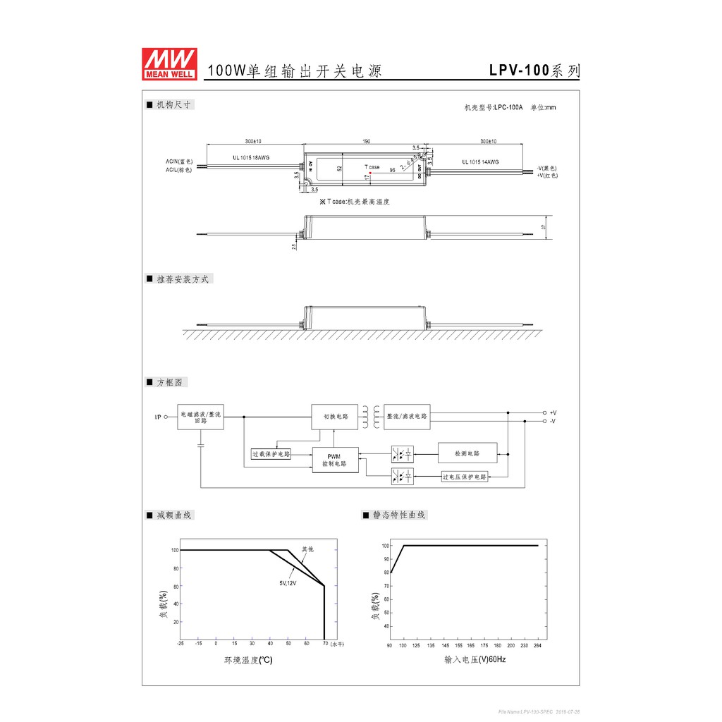 明緯 100W單組輸出LED光源電源(LPV-100-12), , large