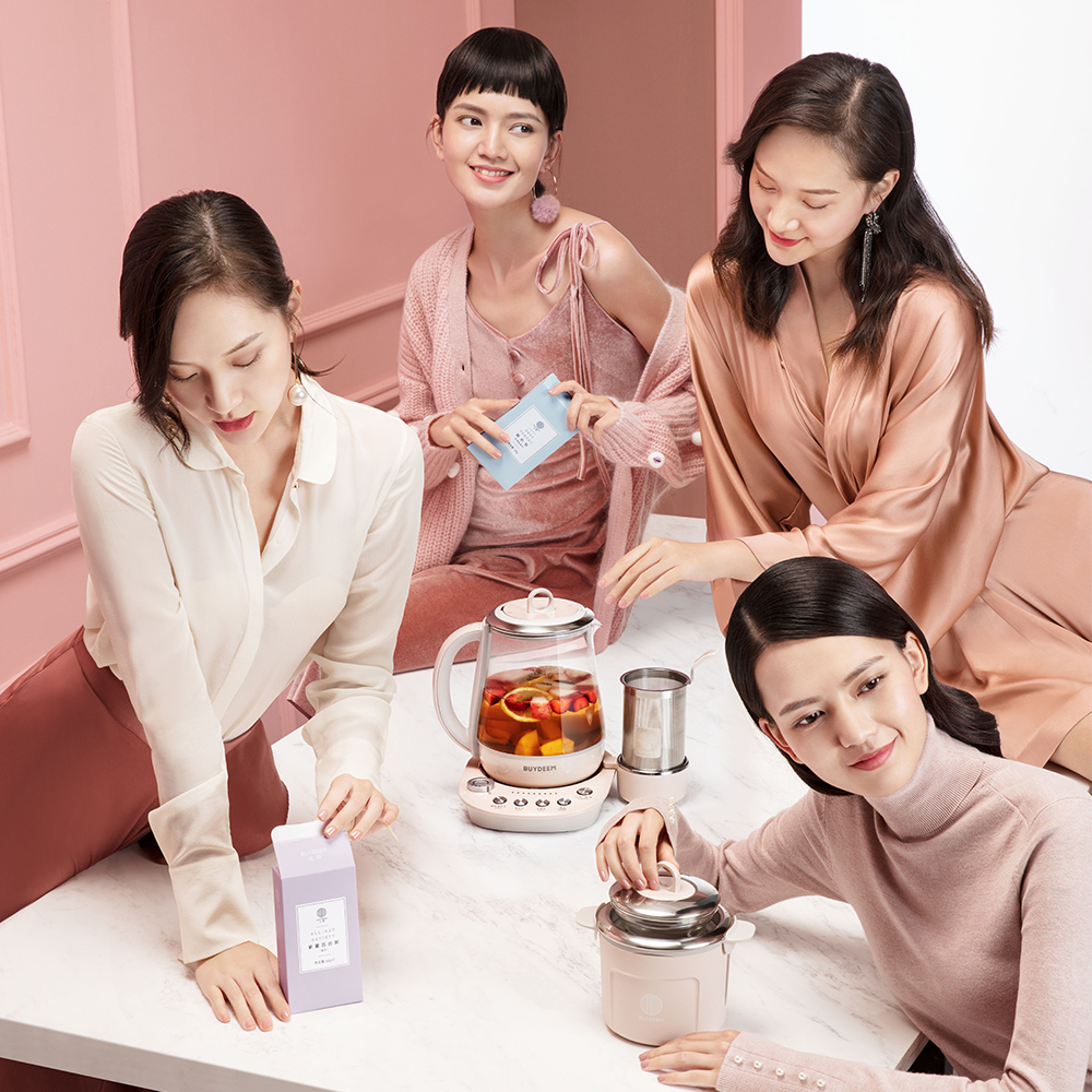 【BUYDEEM北鼎】頂級多功能美顏烹煮壺 燉煮壺 快煮壺 1500ml-粉漾壺 K2691 贈好禮(玻璃分裝杯300ml白x2+大橘寶300ml), , large