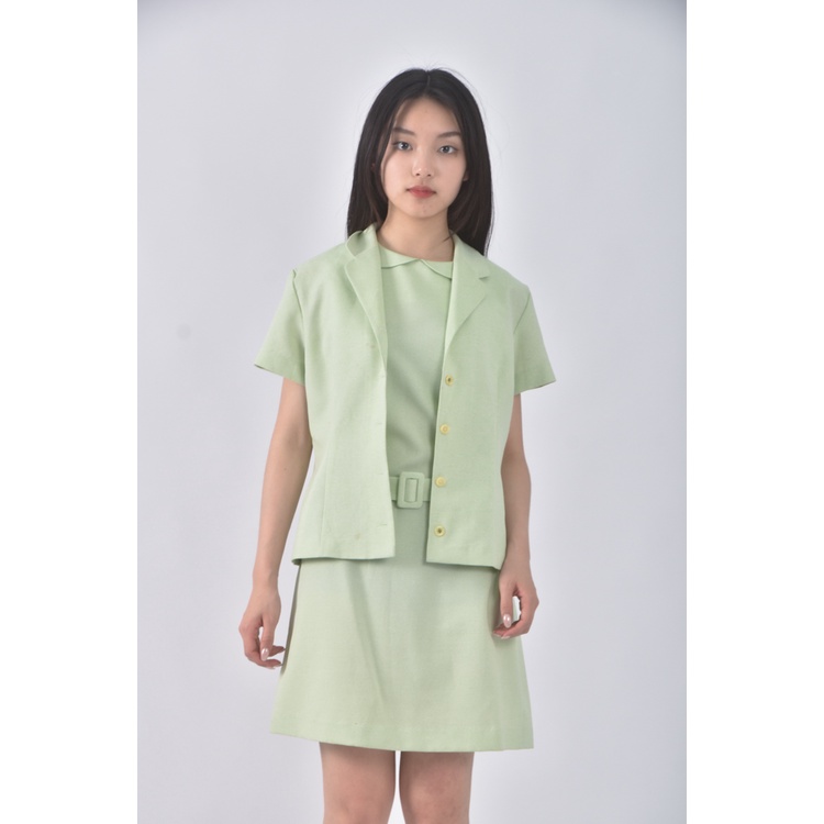 (S) t parts plus質感兩件式綠色綁帶洋裝二手衣, , large