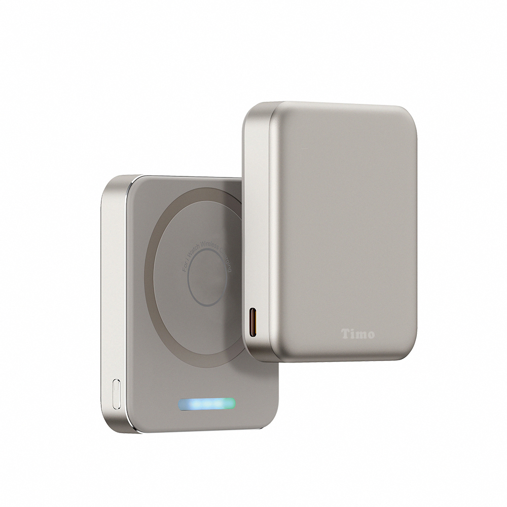 【Timo】Magic-Cube 20W PD Fast Charging 3-in-1 Wireless Power Bank 5000mAh - Titanium, , large