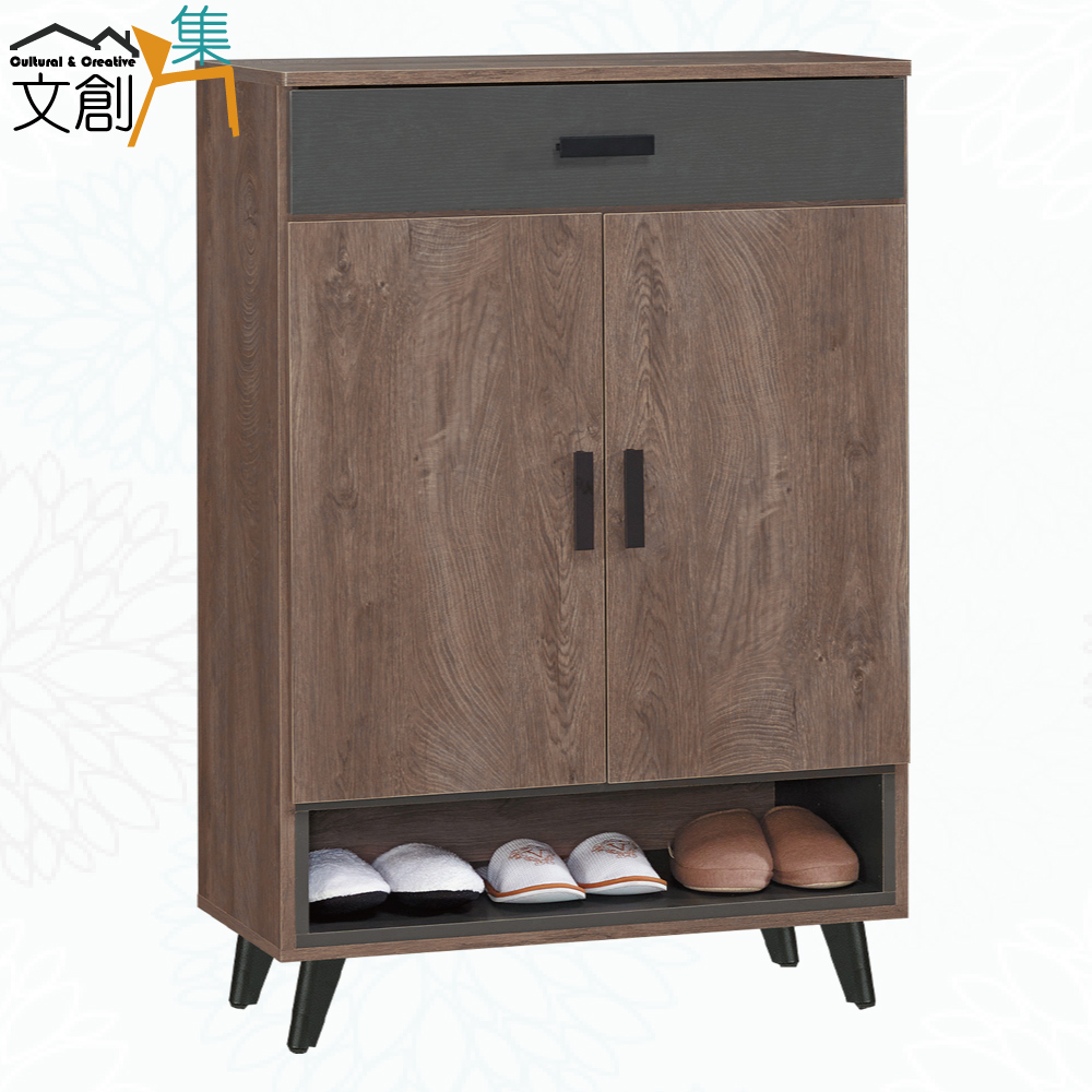 【文創集】包曼2.7尺二門二抽鞋櫃(客約商品)灰橡木紋色系, , large