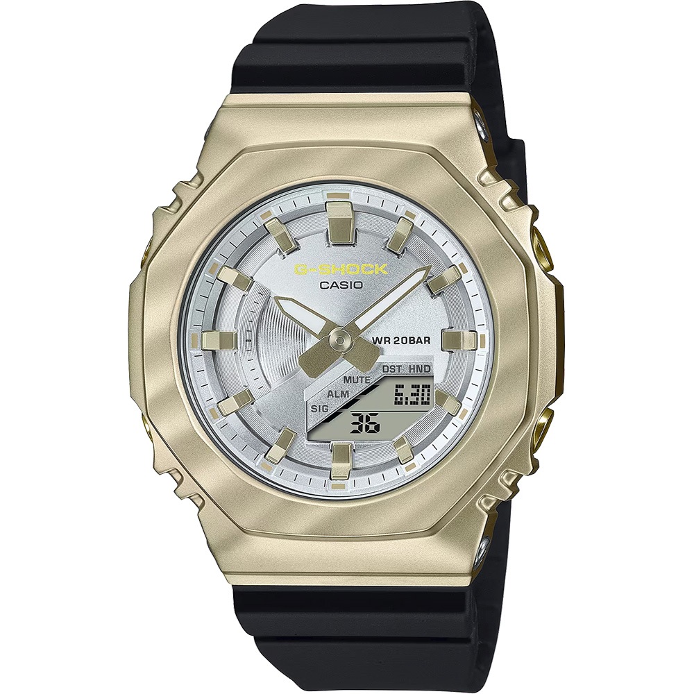 CASIO 卡西歐 G-SHOCK 八角 香檳金系列雙顯手錶 GM-S2100BC-1A, , large