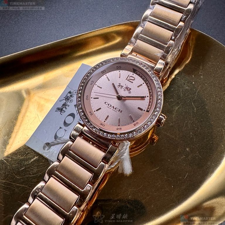 [星晴錶業]COACH手錶,30mm,CH00257玫瑰金色錶面玫瑰金錶殼玫瑰金色精鋼錶帶款