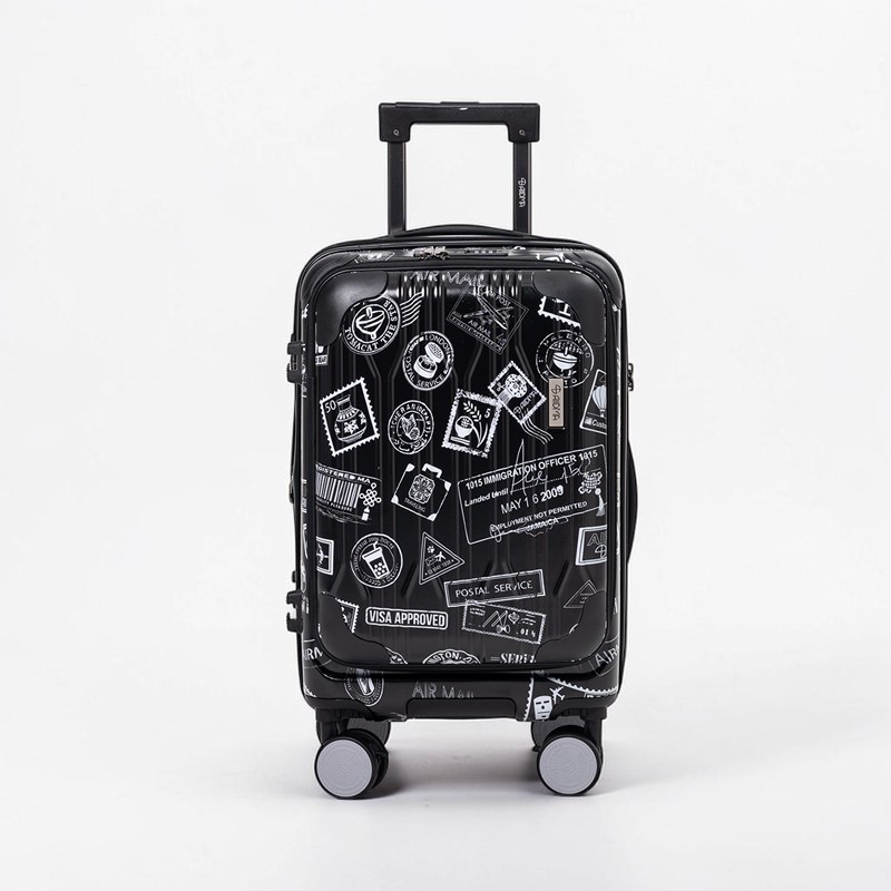 【Alldma鷗德馬】20吋第二代台灣味郵戳雙開箱AD35-黑郵(贈保護套CF7)