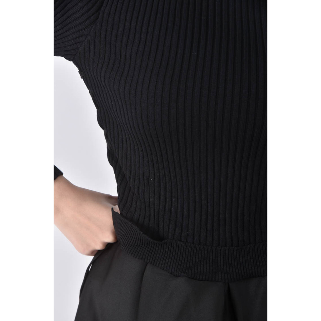 (S) 質感綁帶黑色洋裝二手衣, , large