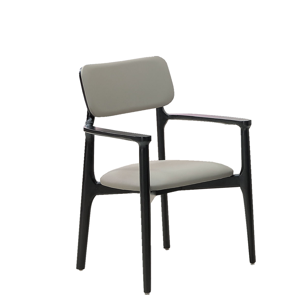 【Hampton 漢汀堡】咖薩雙扶手實木餐椅-2入組, , large