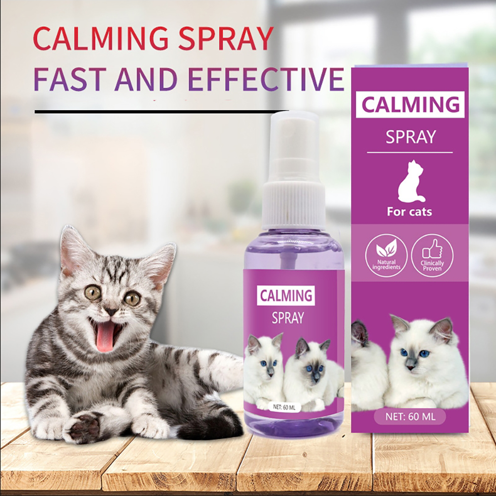 Natural Plant Extract Cat Calming Spray &ndash; Relieve Stress &ndash; Non-Toxic and Safe &ndash; Essential for Travel and Outdoors &ndash; Gentle Formula with Pheromones &ndash; Promotes Relaxation, , large