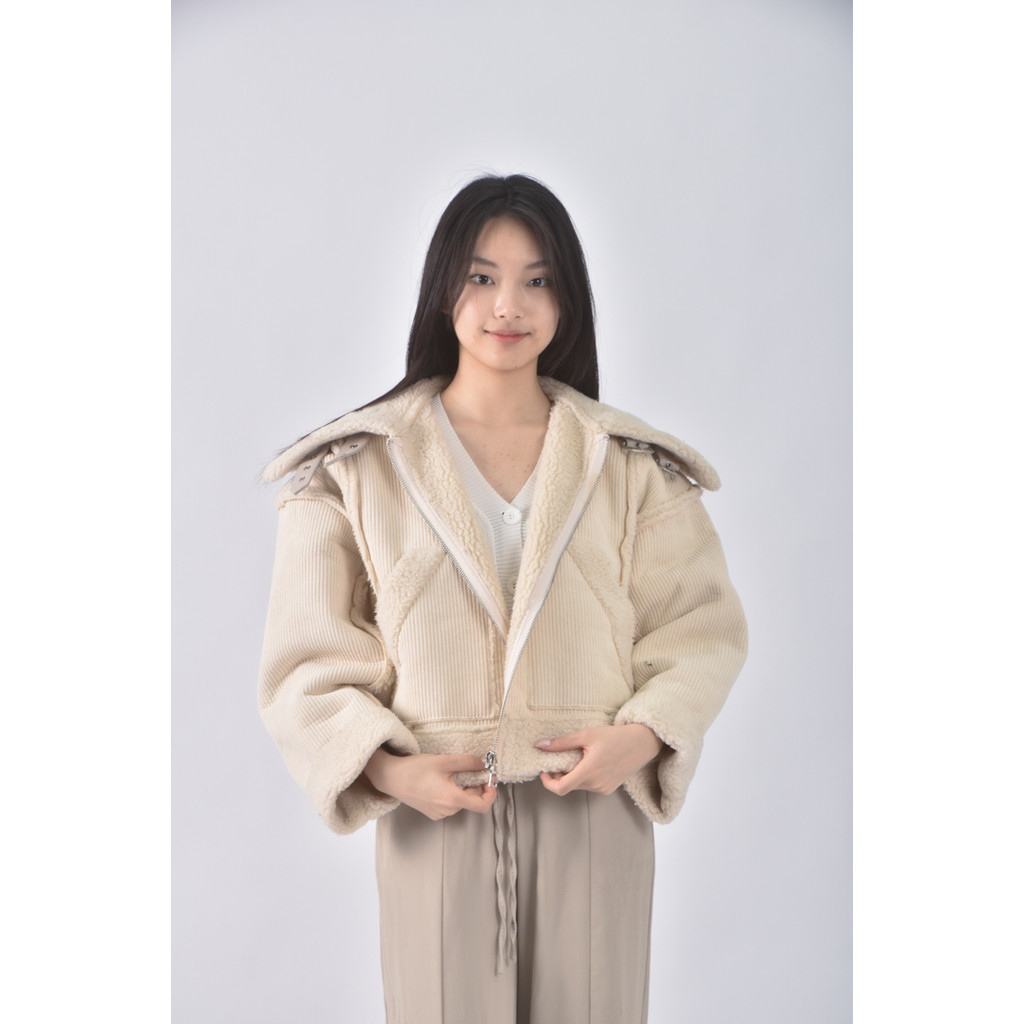 (L) 【金莎私服】質感內刷毛杏色外套二手衣, , large
