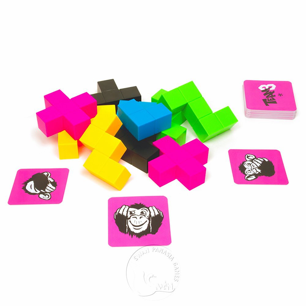 【新天鵝堡桌遊】三人成築 洋紅版, , large