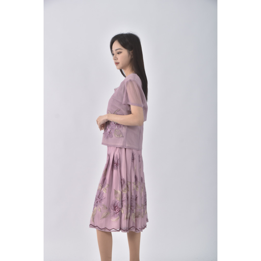 (S) passion紡紗兩件式紫色洋裝二手衣, , large