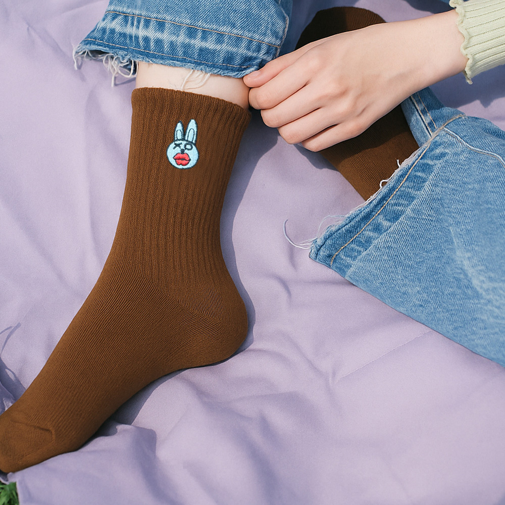 【啾愛你】PRO怪獸刺繡襪-永不放棄兔, , large