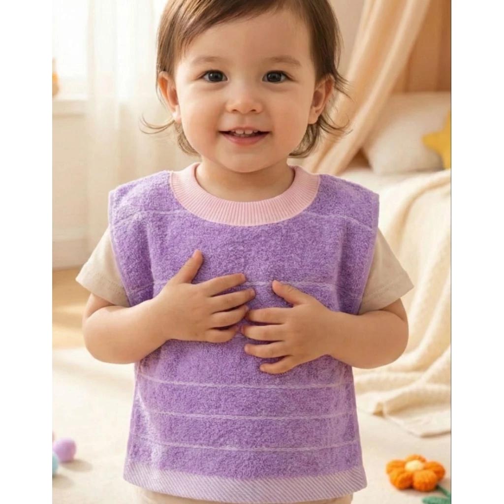[Kaimei Cotton Industry] 12-pack Random Excellent MIT Made in Taiwan Skin-friendly Cotton Soft Pure Cotton Absorbent Children's Bib Classic Stripe Style, , large