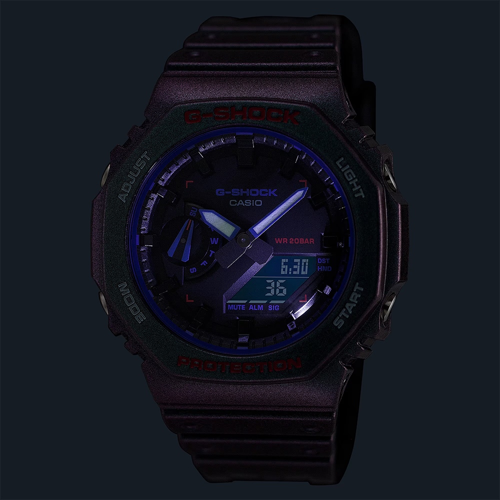 CASIO 卡西歐 G-SHOCK 電競玩家 炫彩烤漆 八角 手錶 GA-2100AH-6A, , large