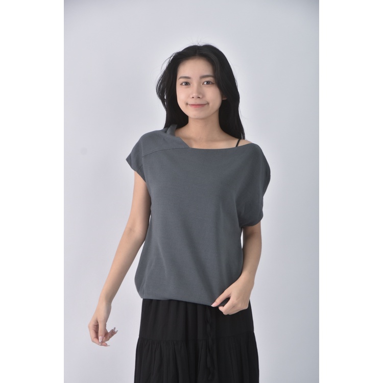 (S) giordano ladies質感灰色短袖上衣二手衣, , large