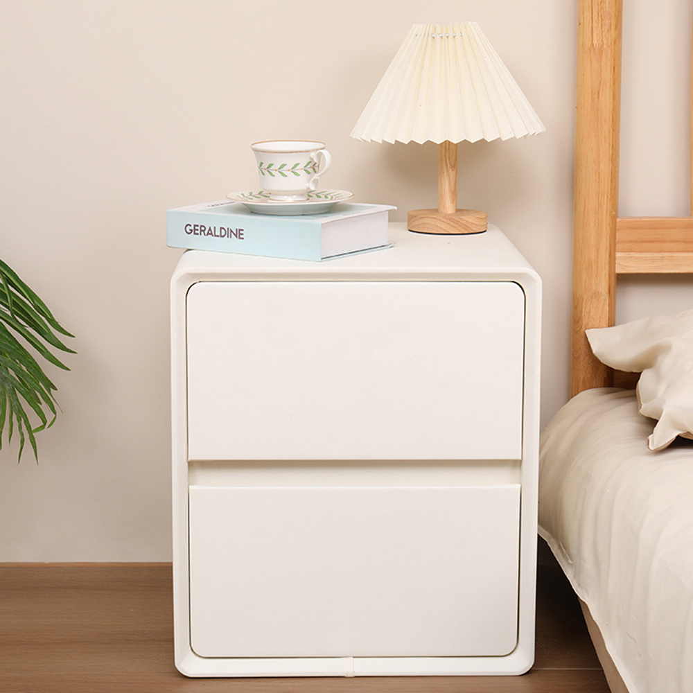 【AOTTO】北歐簡約雙層實木抽屜床頭櫃(FT-004)