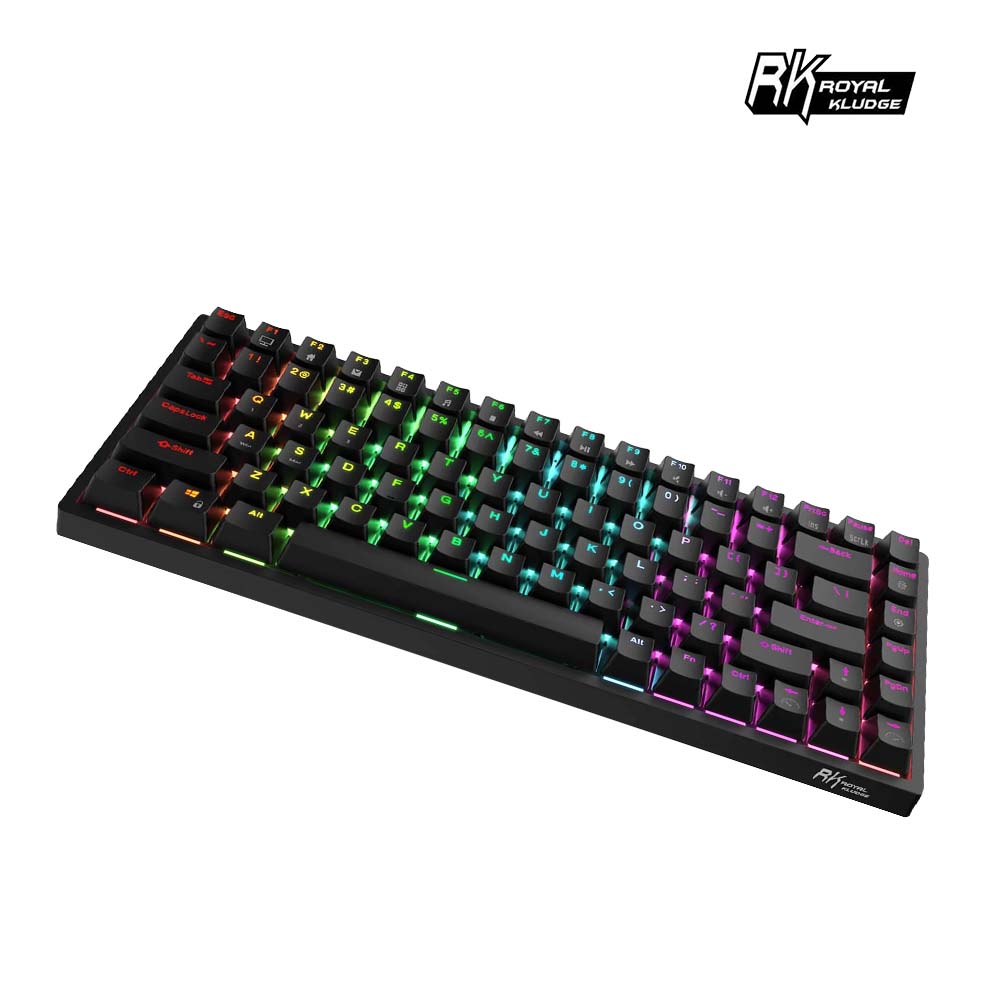 [樂維科技]RK84 75% 藍牙三模無線機械鍵盤 茶軸 RGB 黑色, , large