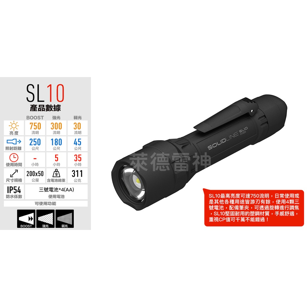 【德國Ledlenser】副品牌 SOLIDLINE SL10 塑鋼手電筒, , large