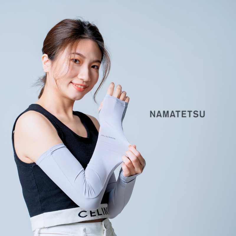 [標準桿] NAMATETSU Girl's UV Sleeves with Anti-slip Silicone palm  gray, , large