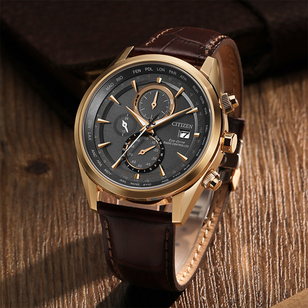 CITIZEN 星辰 空中之鷹 商務光動能電波手錶 AT8263-10H, , large