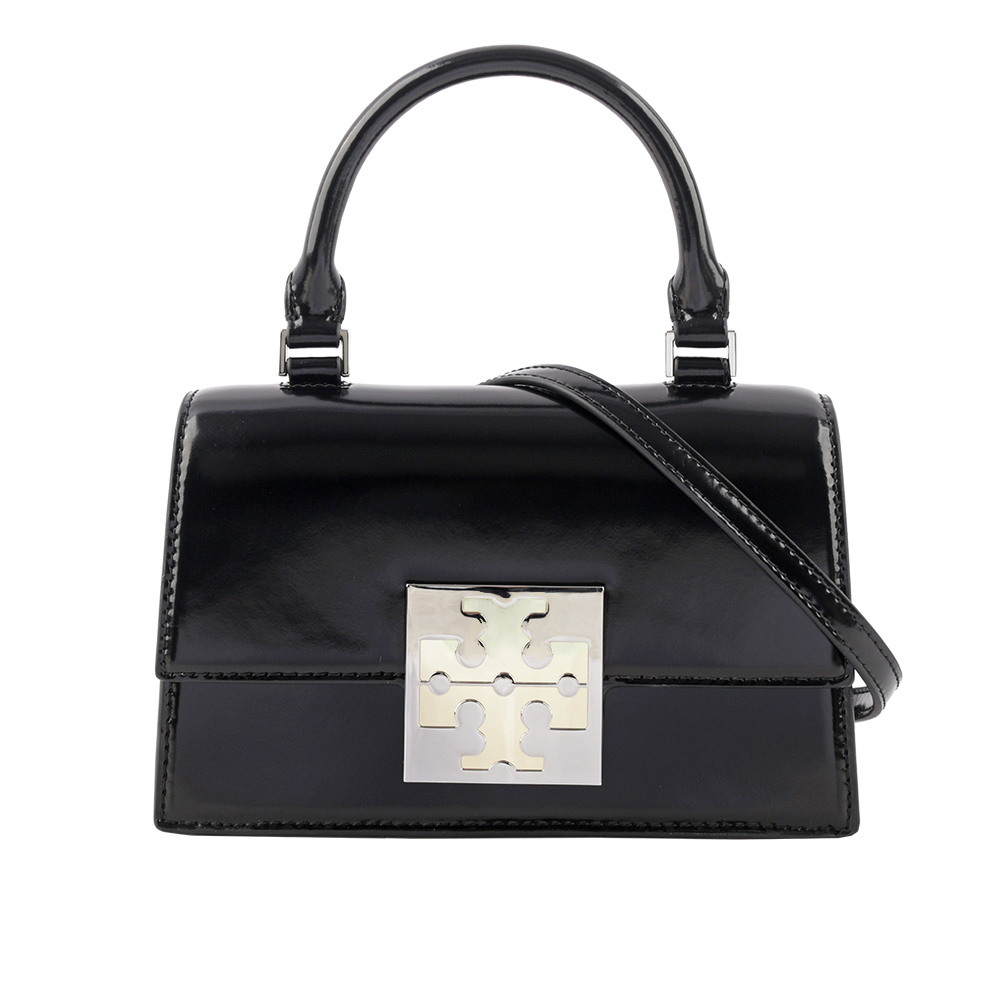TORY BURCH Bon Bon 平滑牛皮迷你翻蓋手提/斜背二用包/黑色, , large
