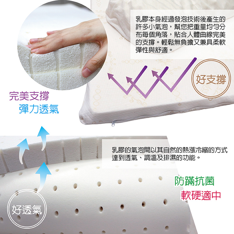 【多利寶寢具】Indian_單人天然乳膠床墊(贈天絲鋪棉床墊套-花色隨機)(3*6.2), , large