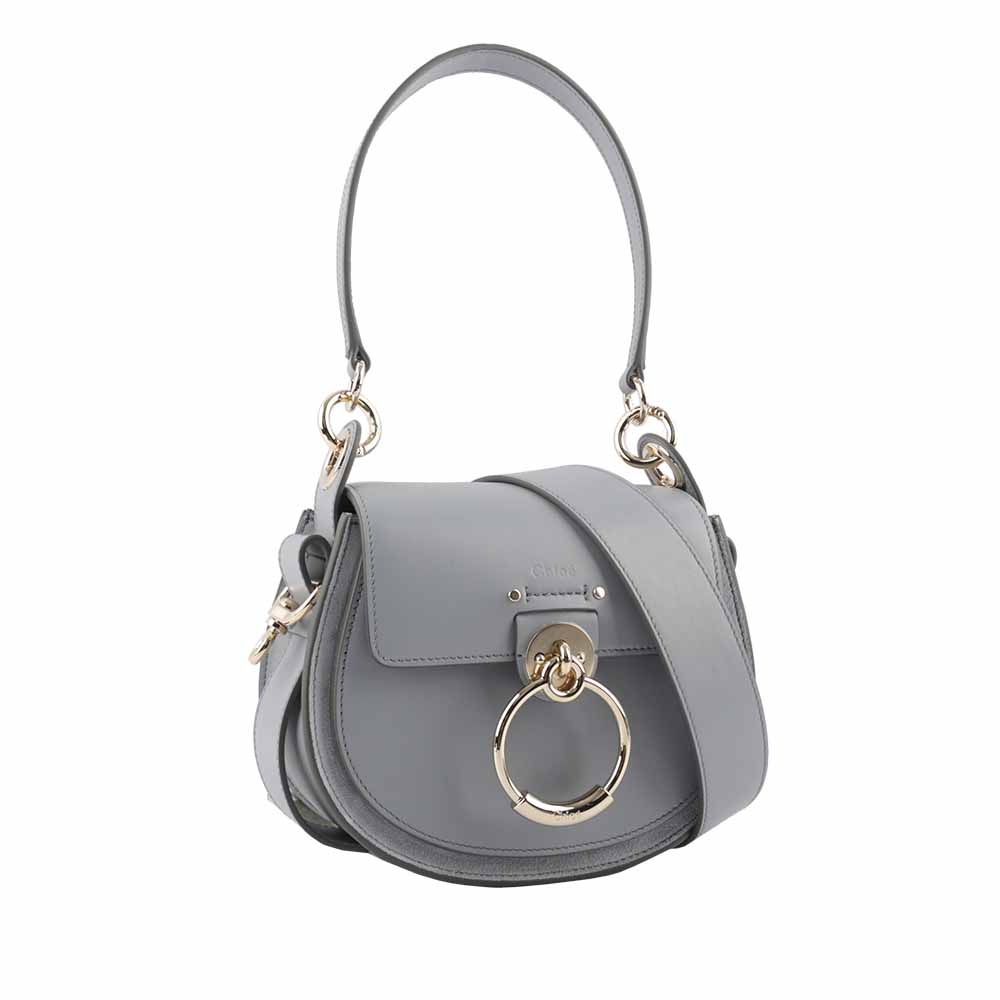 CHLOE' Tess Small Bag 小牛皮拼麂皮肩背/斜背二用包/風暴藍, , large