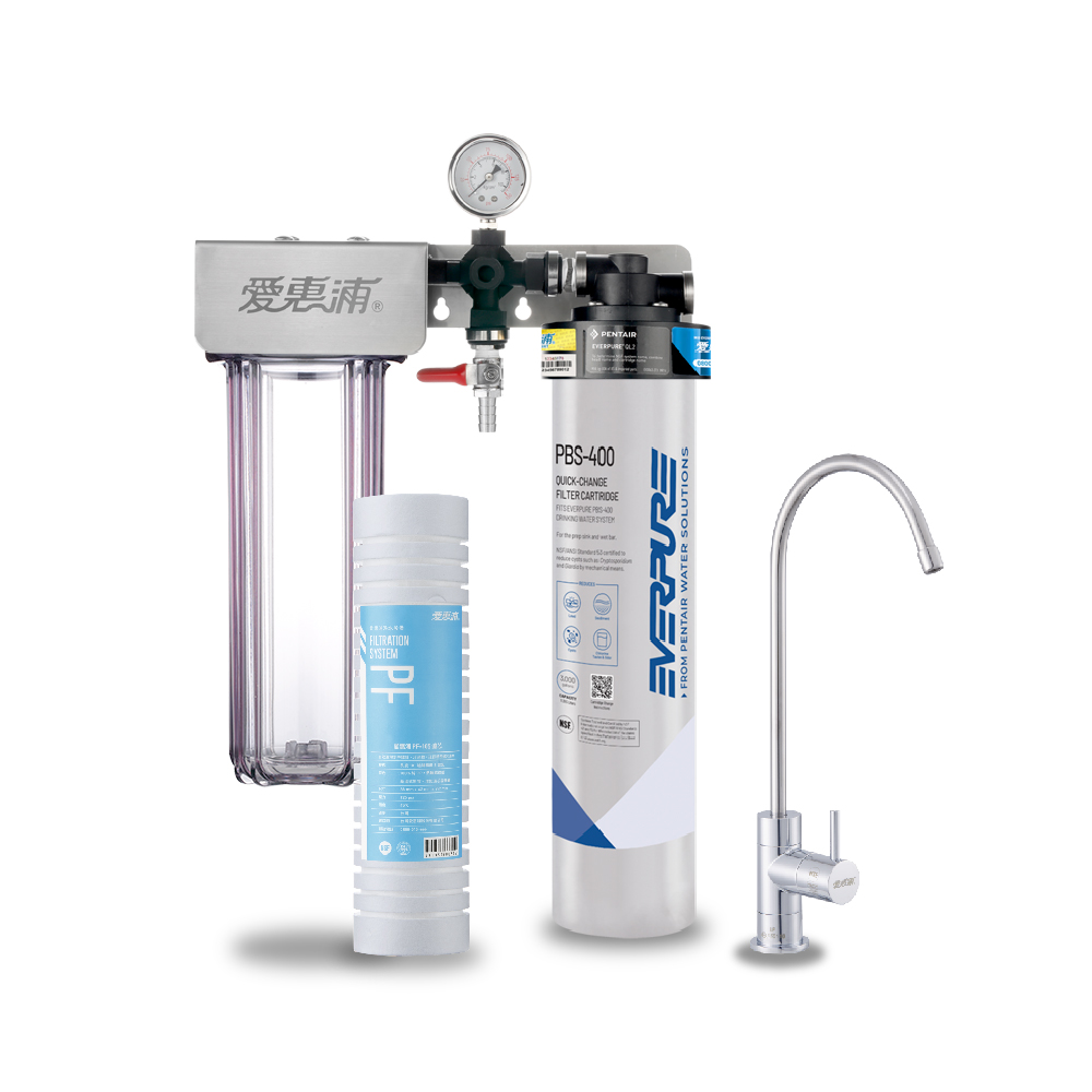 【愛惠浦】軟水區大家庭適用- PBS400 二道式櫥下生飲淨水器(搭配PF105溝槽), , large