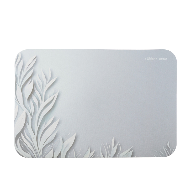 【怪獸】rubber anne 超吸軟式珪藻土吸水地墊 水韻之影(60x40cm) -銀藍