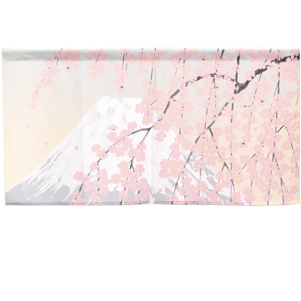 日本製【コスモ】短門簾《富士山垂枝櫻花》, , large