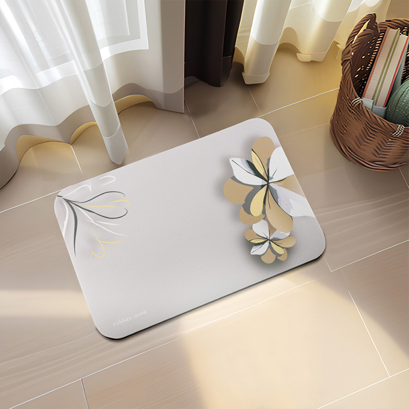 【Monster】 Soft Diatomaceous Earth Absorbent Mat – Essence of Wind Series (60x40cm) – Light Gray, , large