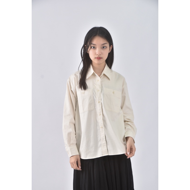 (S) lativ棉質純棉杏色襯衫上衣二手衣, , large