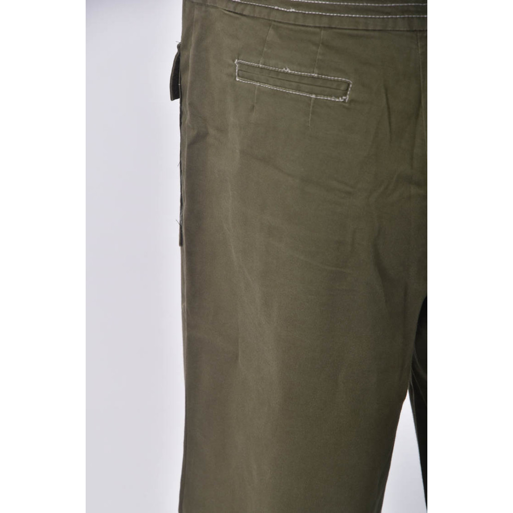 (4XL（含）以上) sprit高腰寬版綠色長褲二手衣, , large