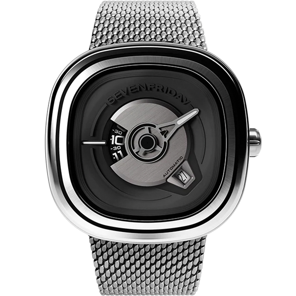 SEVENFRIDAY PE1/01M 極簡設計自動上鍊米蘭帶機械錶 送禮推薦-44.5X44mm