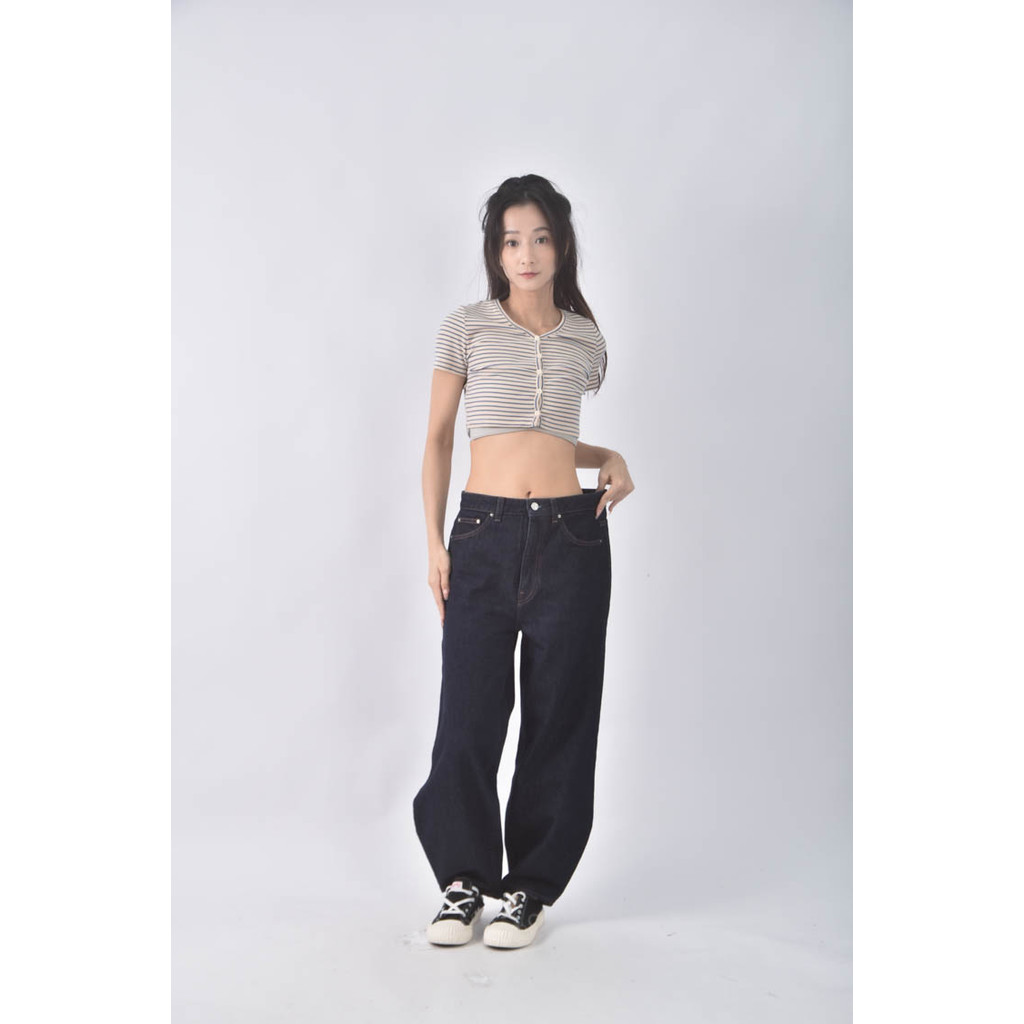 (XL) toteme studio高腰丹寧牛仔棉質純棉藍色長褲二手衣