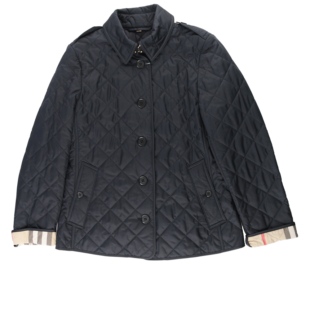 BURBERRY L號菱格紋棉質輕型外套/海軍藍, , large