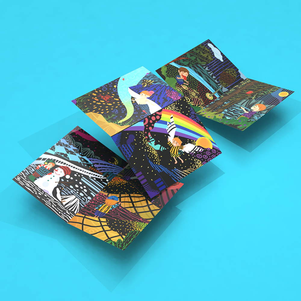 英國 Flower monaco炫彩童話故事刮畫包, , large