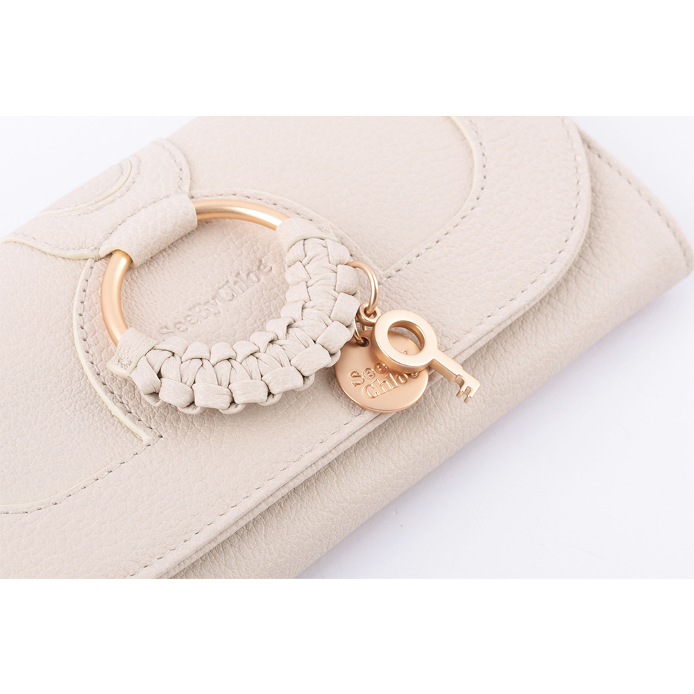 SEE BY CHLOE HANA系列壓釦翻蓋長夾/米色, , large