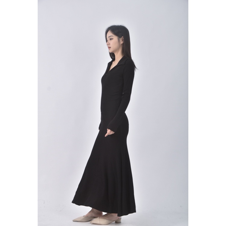 (S) black line韓牌修身黑色洋裝二手衣, , large