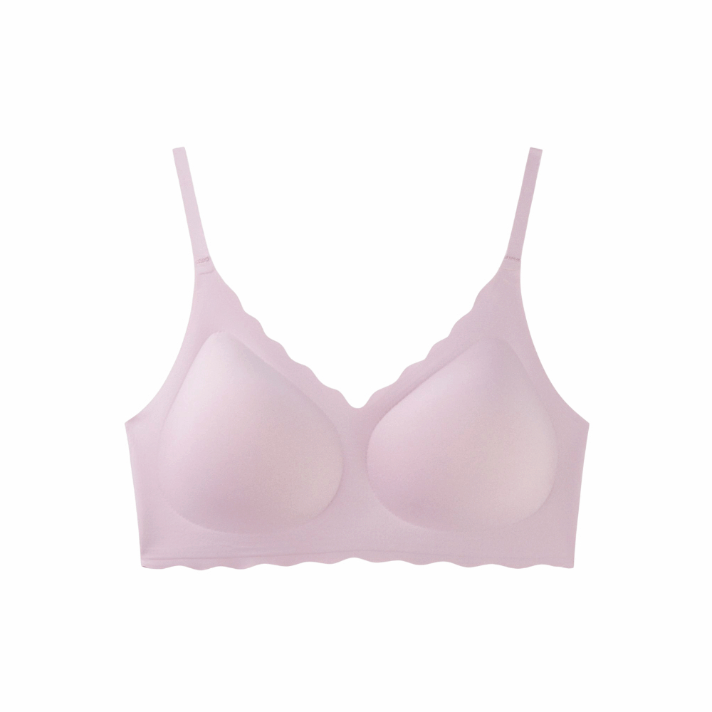 【A&R】舒適無痕小浪花細肩帶內衣 甜蜜粉, 甜蜜粉, large